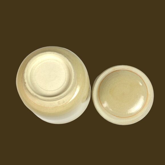 Mid Century Japanese Daisy Vintage Pottery Floral Tea Matcha Canister Jar Whisk - Picture 8 of 12